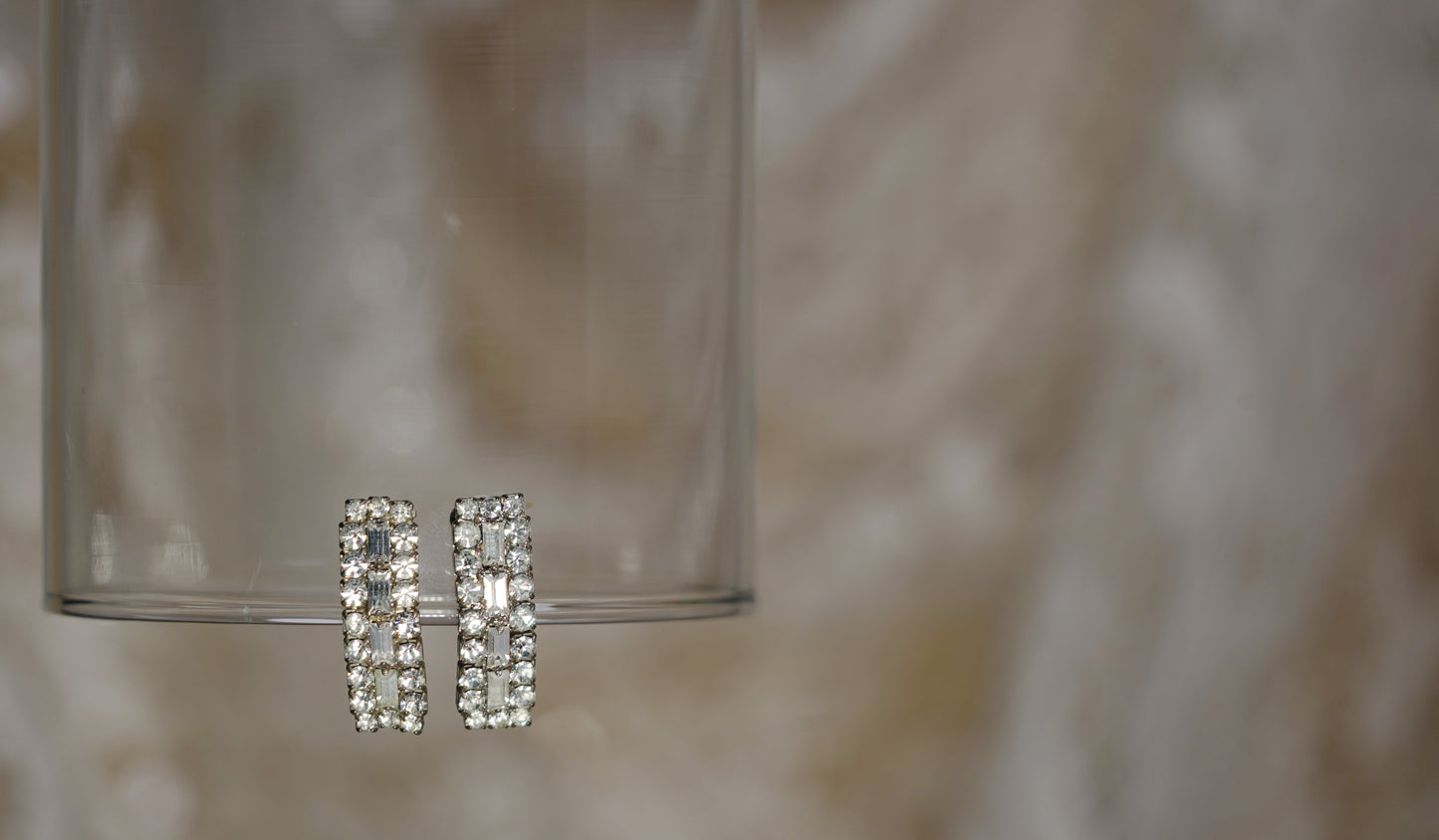 White rhinestone rectangles
