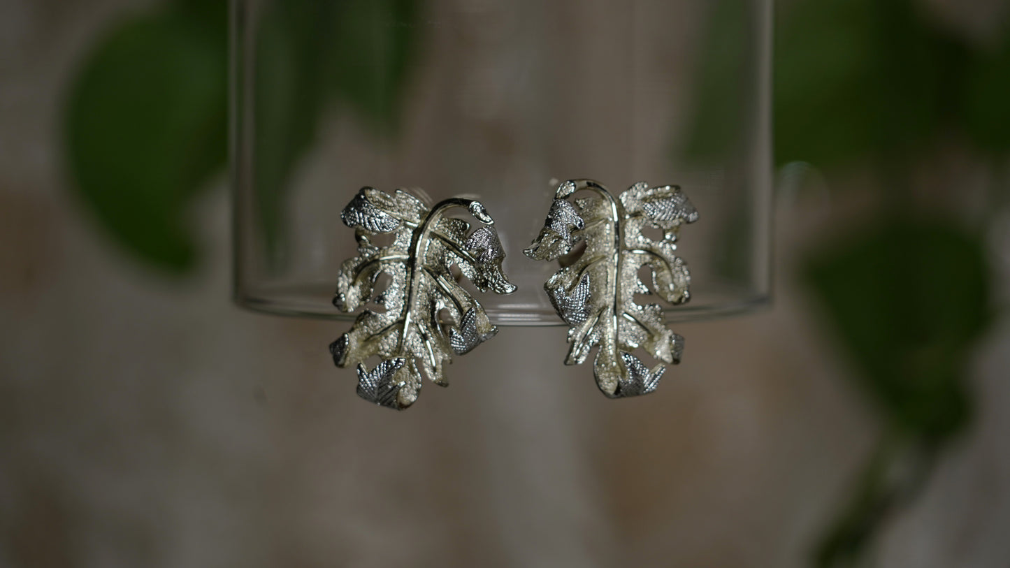 Sliver leaves earrings