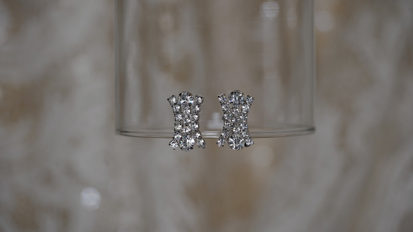 Two lane rhinestone earrings