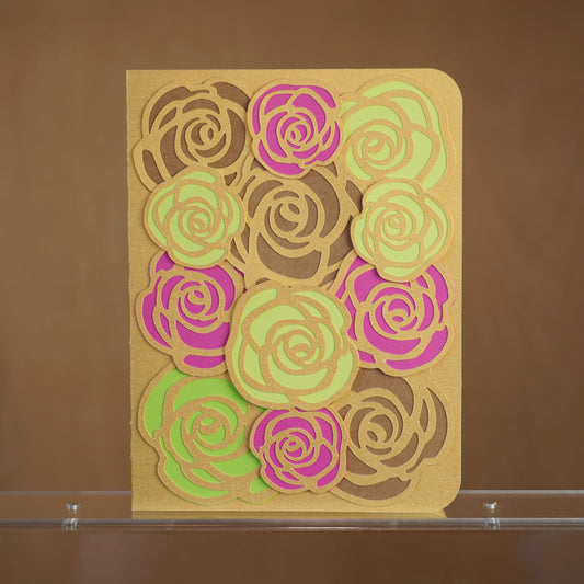 Gold rose greeting card