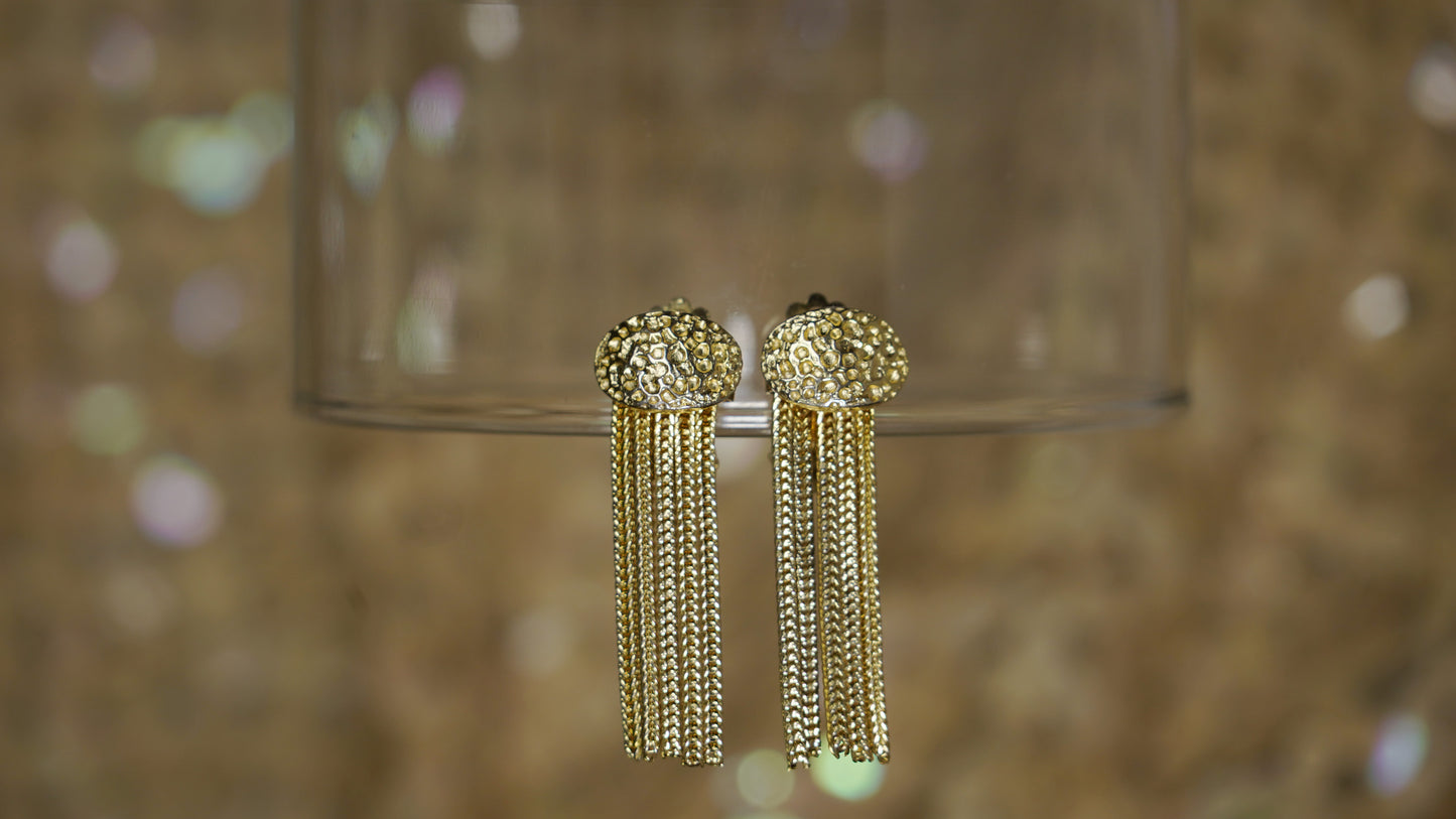 Golden chandelier jellyfish earrings