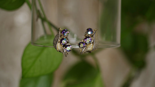 Purple peas in a pod earrings