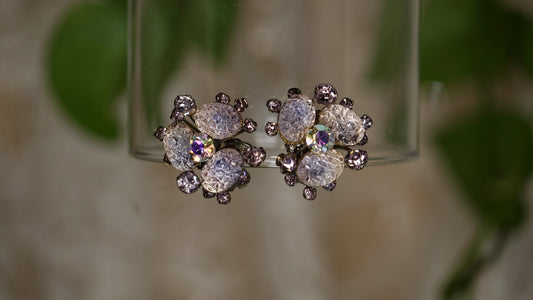 Bubbly pink flower earrings