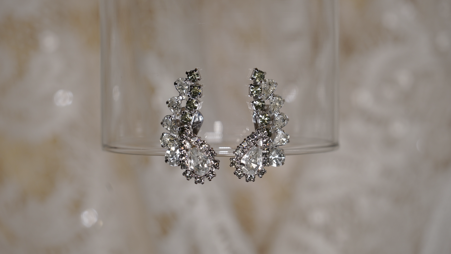 Climbing rhinestone earrings